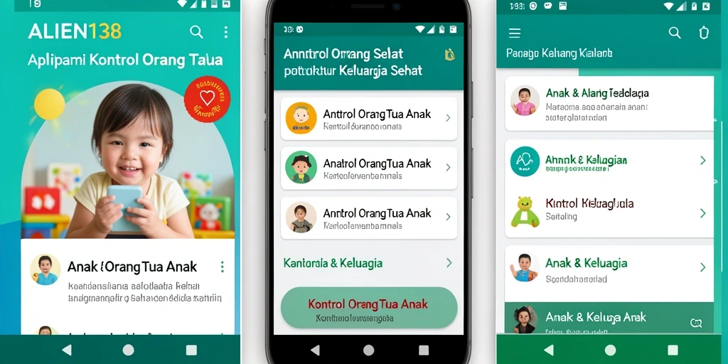 Antarmuka ramah anak ALIEN138 dengan fitur kontrol orang tua.