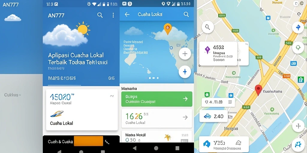 Tampilan antarmuka aplikasi Cuaca Lokal AN777 yang informatif dan user-friendly.