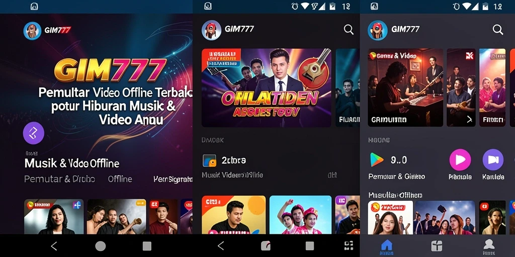 Tampilan antarmuka GIM777 saat memutar video offline.