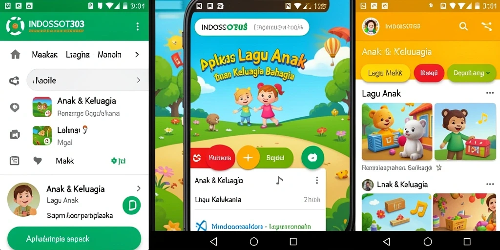 Tampilan antarmuka aplikasi lagu anak yang menarik dan interaktif.