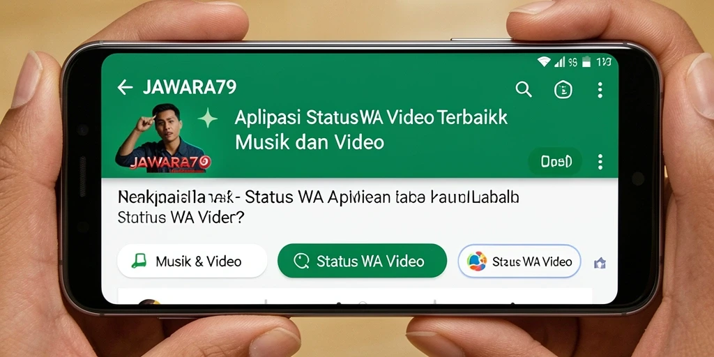 Antarmuka sederhana JAWARA79 untuk mengunduh video status.