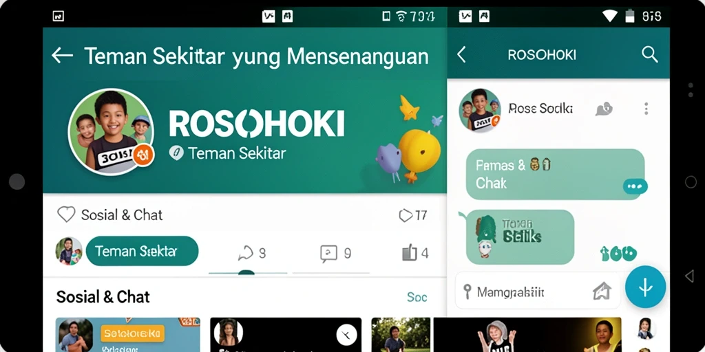 Antarmuka aplikasi ROSOHOKI untuk mencari teman baru.