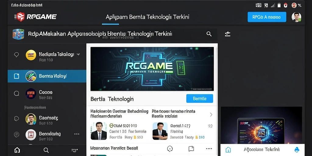Antarmuka RPGAME yang informatif dan menarik untuk pengguna teknologi.