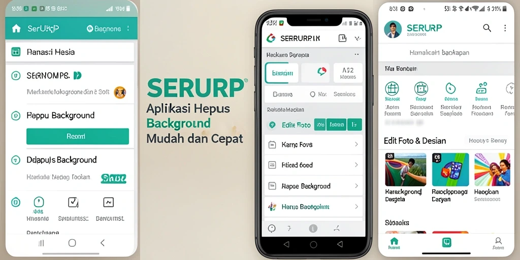 Antarmuka aplikasi SERURP untuk menghapus latar belakang gambar.