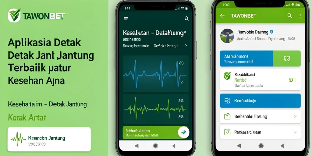 Antarmuka aplikasi TAWONBET yang menampilkan pengukuran detak jantung secara real-time.