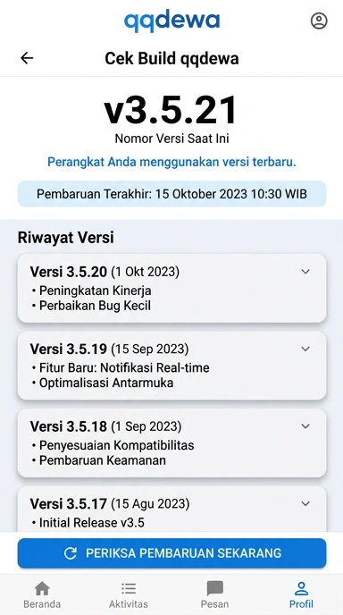 Riwayat Versi qqdewa untuk Pengguna Android